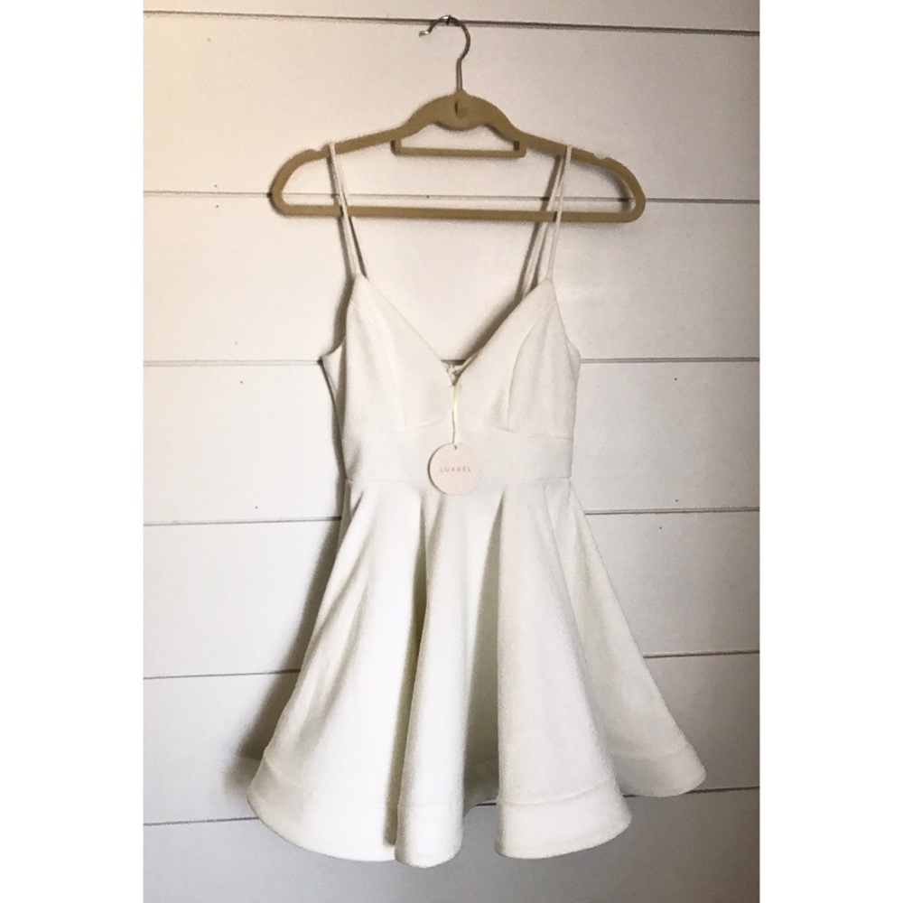 NWT Luxxel White Fit and Flare Dress